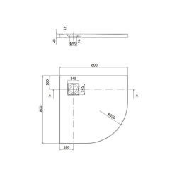 Душовий піддон напівкруглий Cersanit TAKO SLIM 80x4 білий матовий + сифон S932-155