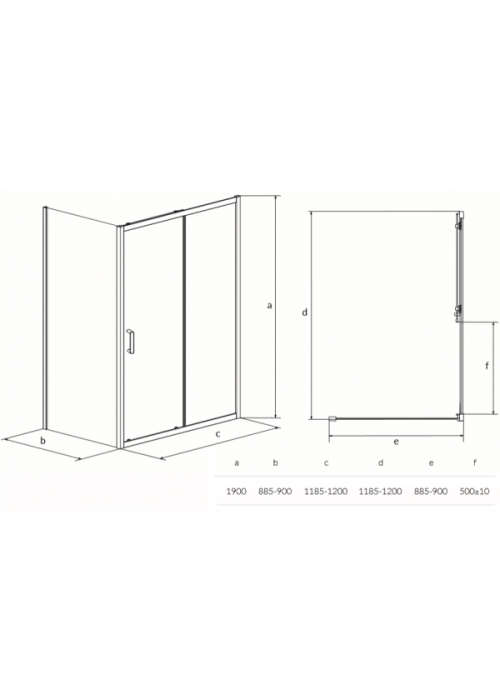 Прямокутна душова кабіна Cersanit ZIP 120x90x190 S154-01