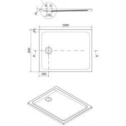 Піддон душової кабіни Cersanit ТАКО 100x80x4 прямокутний S204-019 