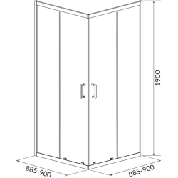 Душова кабіна квадратна CERSANIT BRASCO 90x90x190 Чорний S168-008