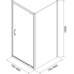 Душова кабіна квадратна Cersanit BRASCO 80x80x190 Хром S168-009