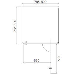Душова кабіна квадратна Cersanit BRASCO 80x80x190 Хром S168-009