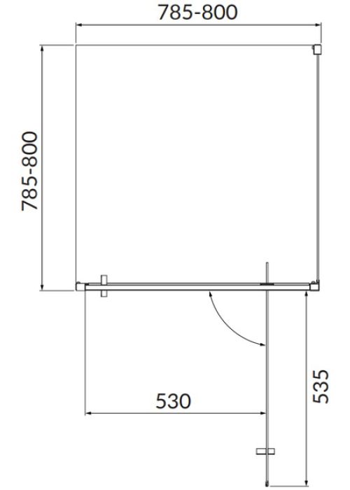 Душова кабіна квадратна Cersanit BRASCO 80x80x190 Хром S168-009