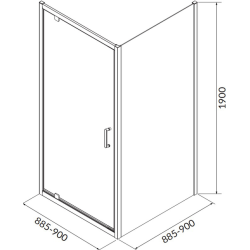 Душова кабіна квадратна Cersanit BRASCO 90x90x190 Хром S168-010