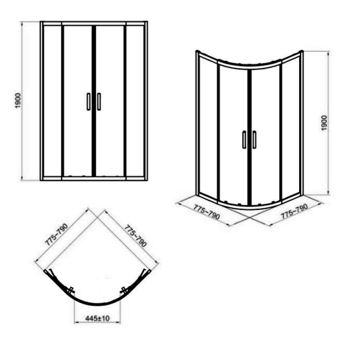 Душова кабіна Cersanit ZIP 80x80 (S154-001)