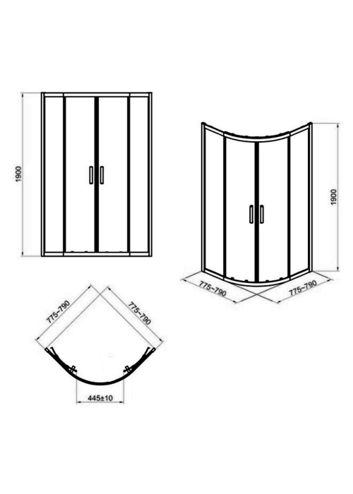 Душова кабіна Cersanit ZIP 80x80 (S154-001)