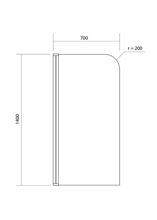 ШТОРКА ДЛЯ ВАННИ Cersanit EASY NEW 140Х70 ОДИНАРНА, ПРОФІЛЬ ХРОМ, ПРОЗОРЕ СКЛО, S301-289
