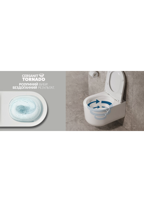 Унітаз підвісний  Cersanit Сет СЕТ C951 Intro Pro Oval Tornado із сидінням дюропласт soft-close (SZCZ1004020001)