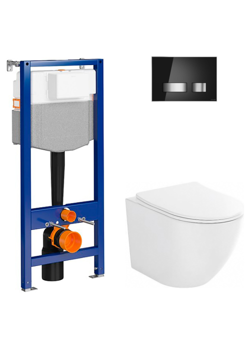 Инсталляция Cersanit SYSTEM 50 с кнопкой  MOVI + подвесной унитаз DESSE VORTEX с сидением (S4024-001+K97-526+K97-013)