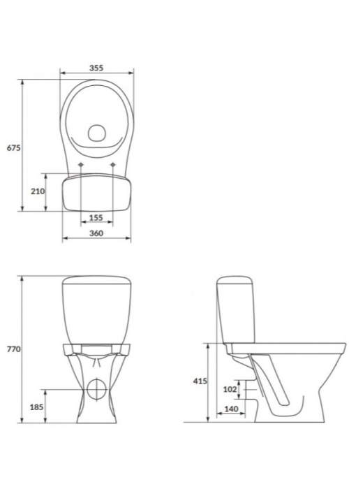 Унітаз-компакт Cersanit CERSANIA SIMPLE ON 0113/6 705 +сид.DELFIІ/MODUO SLIM дюр пов пад K119-001