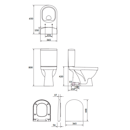 Унитаз-компакт Cersanit SIMPLE ON 021 3/5 783 ZIP + сидение дюропласт soft-close K119-023