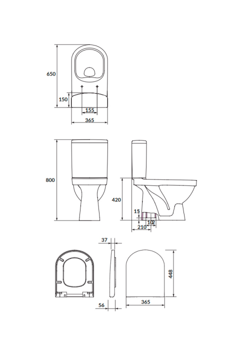 Унітаз-компакт Cersanit SIMPLE ON 021 3/5 783 ZIP +сид дюр пов пад легке знімання K119-023