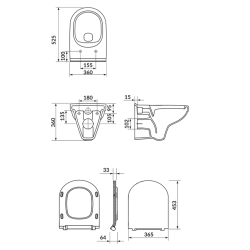 Унитаз подвесной Cersanit SIMPLE ON B 472 ZIP +сид. SLIM дюропласт soft close S701-567