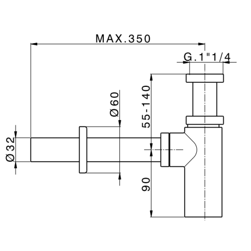 Сифон для раковини Devit ART 12140B чорний матовий