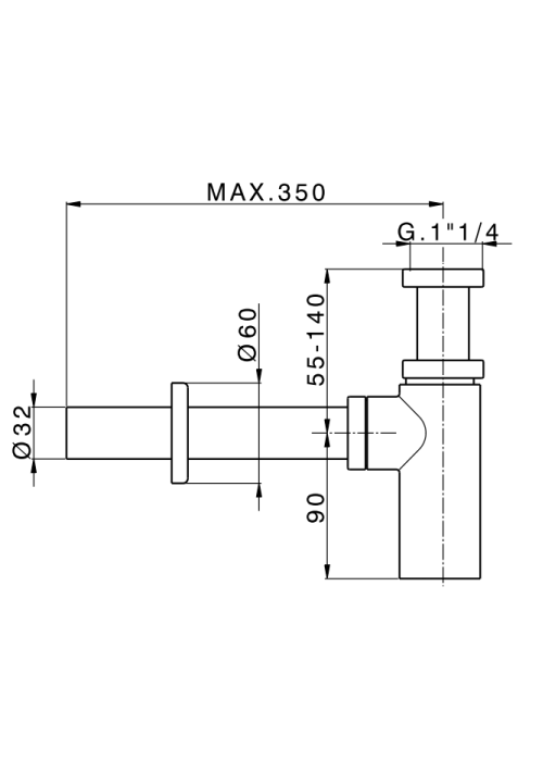 Сифон для раковини Devit ART 12140B чорний матовий