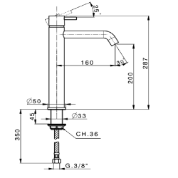 Смеситель для раковины Devit ART 15X11140B черный матовый