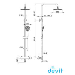 Душова система з термостатом Devit Frida 50502203, хром