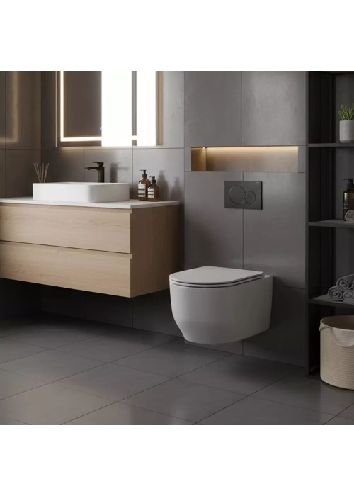 Унітаз підвісний Devit ART 3.0 безободковий із сидінням Soft Close Quick-Fix дюропласт 3030140G (577987) Сірий матовий
