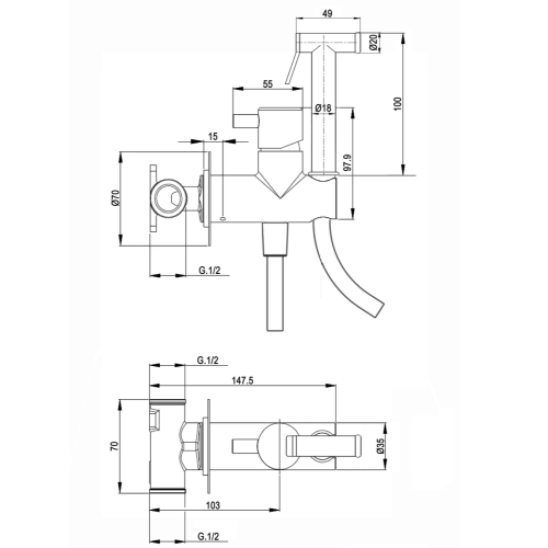 Комплект гігієнічного душу Devit ART CV50795621