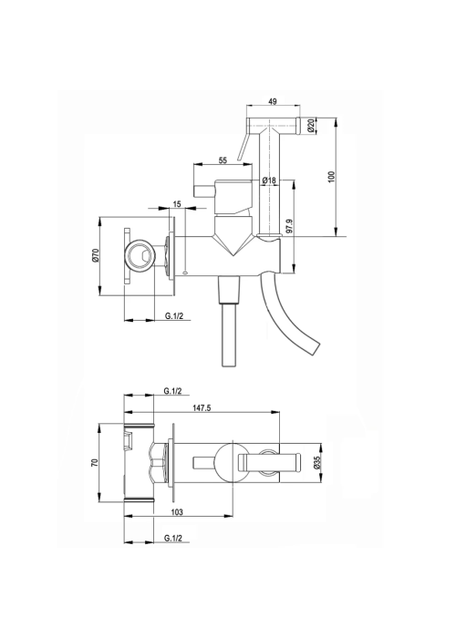 Комплект гігієнічного душу Devit ART CV50795621