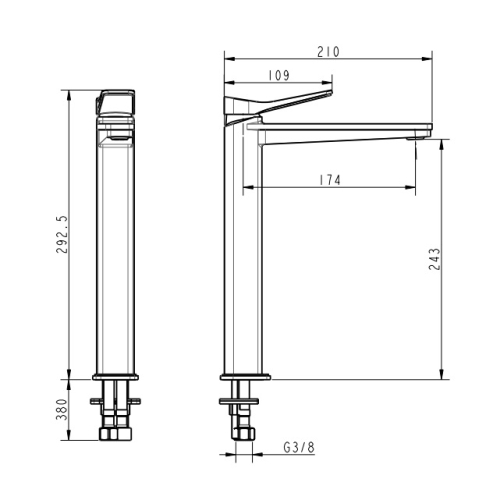 Змішувач для раковини Devit UP 81X11120B чорний матовий