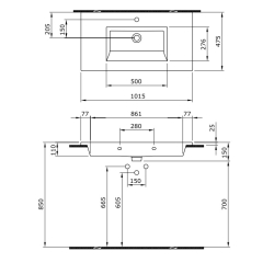 Тумба з умивальником Devit Laguna 100 антрацит 0022110A