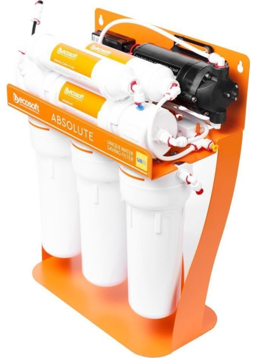 Фильтр обратного осмоса Ecosoft Absolute с минерализатором и насосом на станине, мембрана 75gpd, дренаж 1:1 (MO675MPSECO)