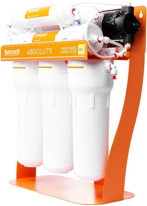 Фильтр обратного осмоса Ecosoft Absolute с минерализатором и насосом на станине, мембрана 75gpd, дренаж 1:1 (MO675MPSECO)