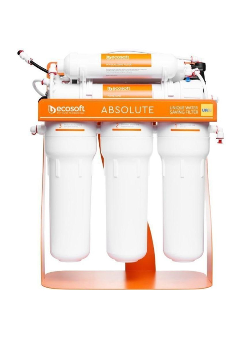 Фильтр обратного осмоса Ecosoft Absolute с минерализатором и насосом на станине, мембрана 75gpd, дренаж 1:1 (MO675MPSECO)