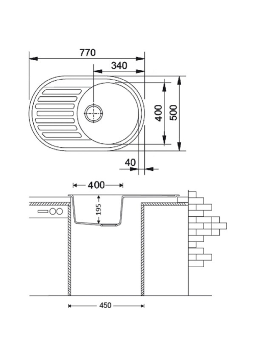 Кухонна мийка Fabiano Arc 77x50