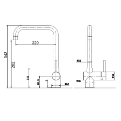Смеситель кухонный Fabiano FKM 32 SS Inox