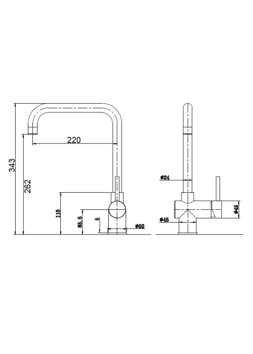 Змішувач кухонний Fabiano FKM 32 SS Inox