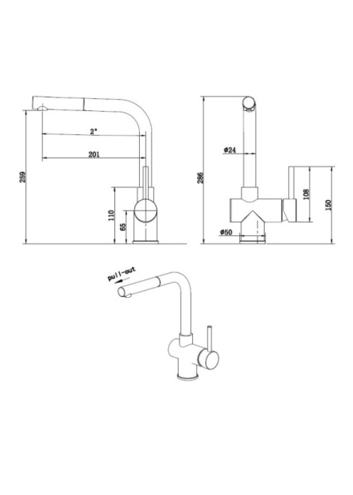 Змішувач кухонний Fabiano FKM 46P SS Espresso