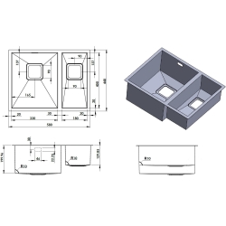 Кухонная мойка Fabiano Quadro 58 R10 L