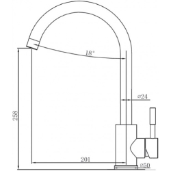 Смеситель кухонный Fabiano Simple SKF 850 ST Inox