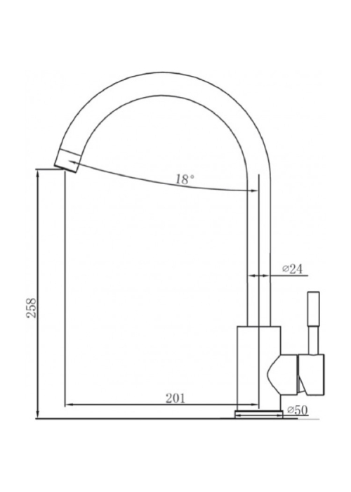 Смеситель кухонный Fabiano Simple SKF 850 ST Inox