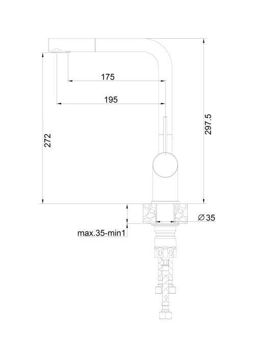 Змішувач кухонний Fabiano FKM 31.12 SS Cream