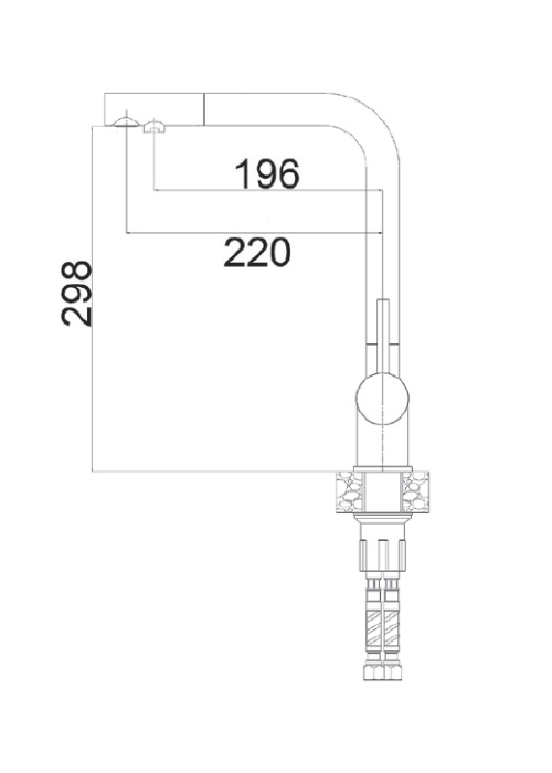 Смеситель кухонный Fabiano FKM 31.40 SS Inox