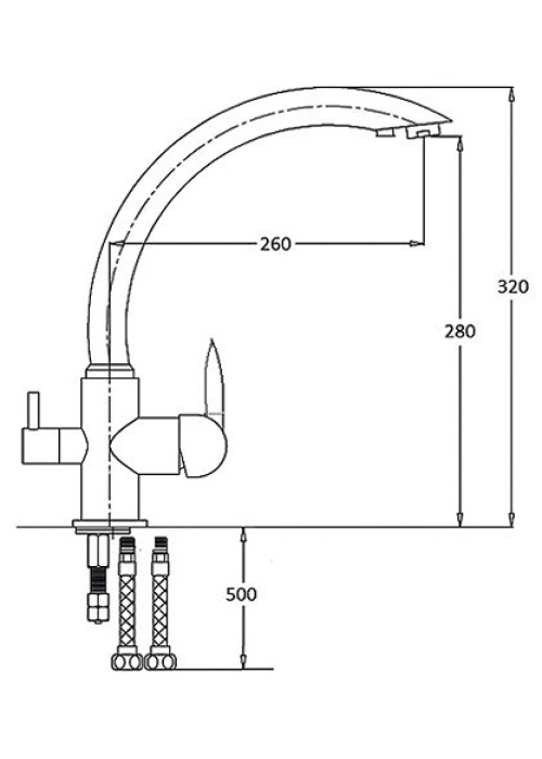 Змішувач кухонний Fabiano FKM 31.2 Inox