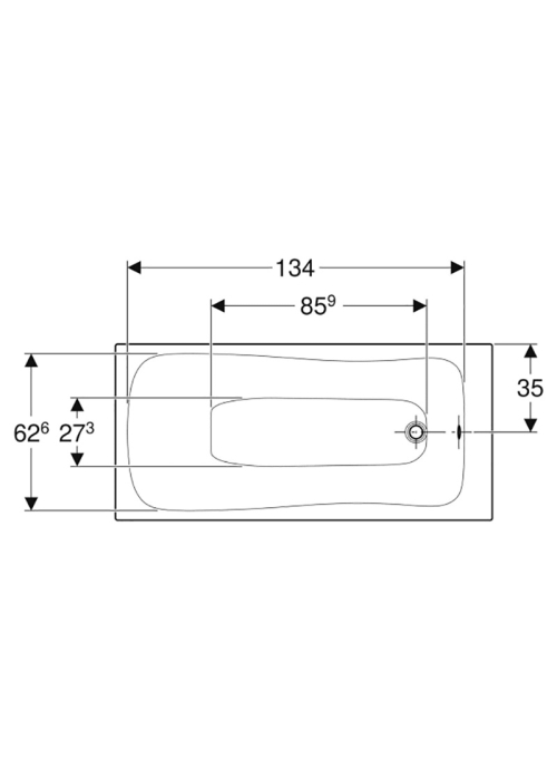Ванна акрилова Geberit SELNOVA 150х70 + ніжки 554.281.01.1