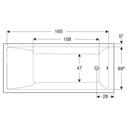 Ванна акрилова Geberit SELNOVA SQUARE 180х80 + ніжки 554.386.01.1
