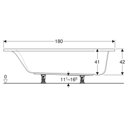 Ванна акрилова Geberit SELNOVA SQUARE 180х80 + ніжки 554.386.01.1