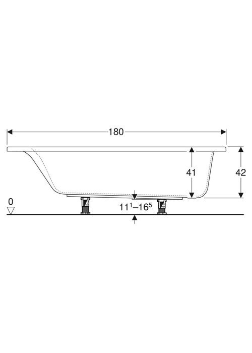 Ванна акрилова Geberit SELNOVA SQUARE 180х80 + ніжки 554.386.01.1