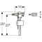 Впускний клапан Geberit Type 333, підведення води збоку, 3/8" та 1/2", ніпель з латуні 136.724.00.3