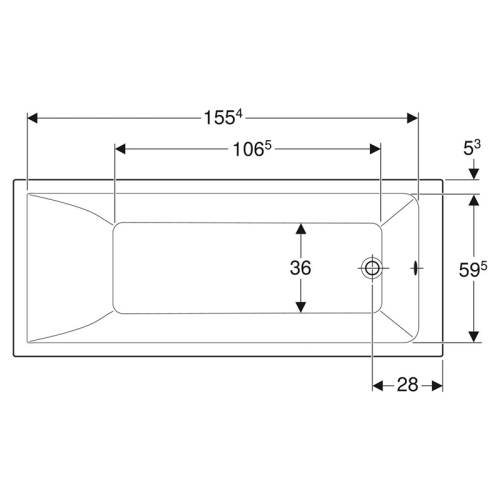 Ванна акриловая Geberit SELNOVA SQUARE 170х70 + ножки 554.384.01.1