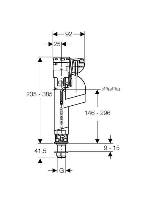 Впускний клапан Geberit IMPULS 360 3/8" для зовнішнього бачка
