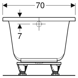 Ванна акрилова Geberit SELNOVA SQUARE 150х70 + ніжки 554.381.01.1