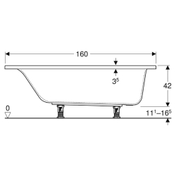 Ванна акрилова Geberit SELNOVA SQUARE 160х70 + ніжки 554.382.01.1