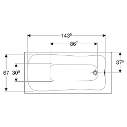 Ванна акрилова Geberit SELNOVA 160х75 + ніжки 554.283.01.1