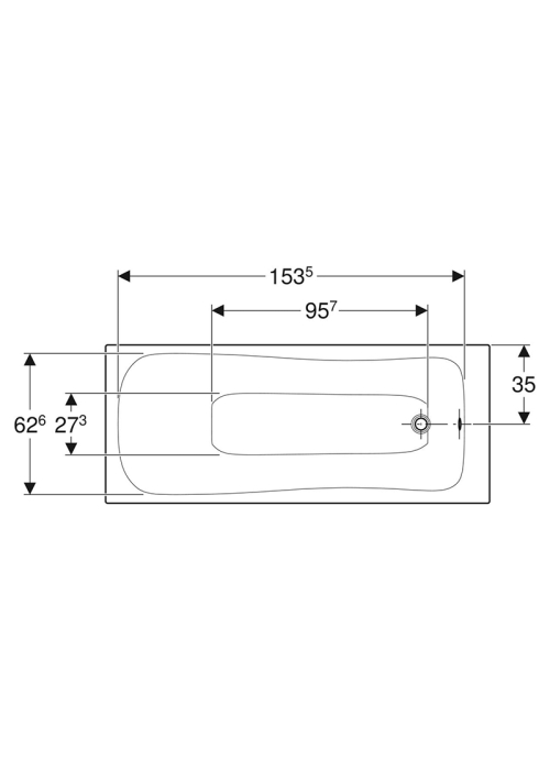 Ванна акрилова Geberit SELNOVA 170х70 + ніжки 554.284.01.1